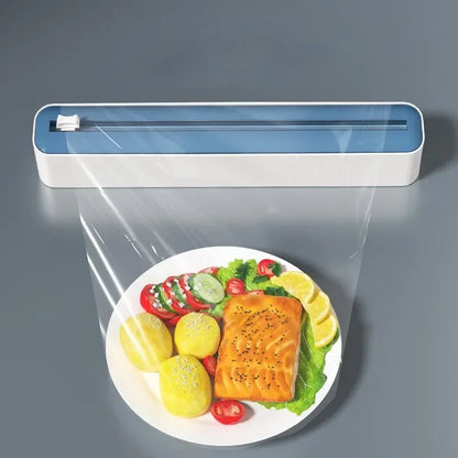 Distributeur Film Alimentaire 2-en-1 avec Cutter – Rangement Cuisine