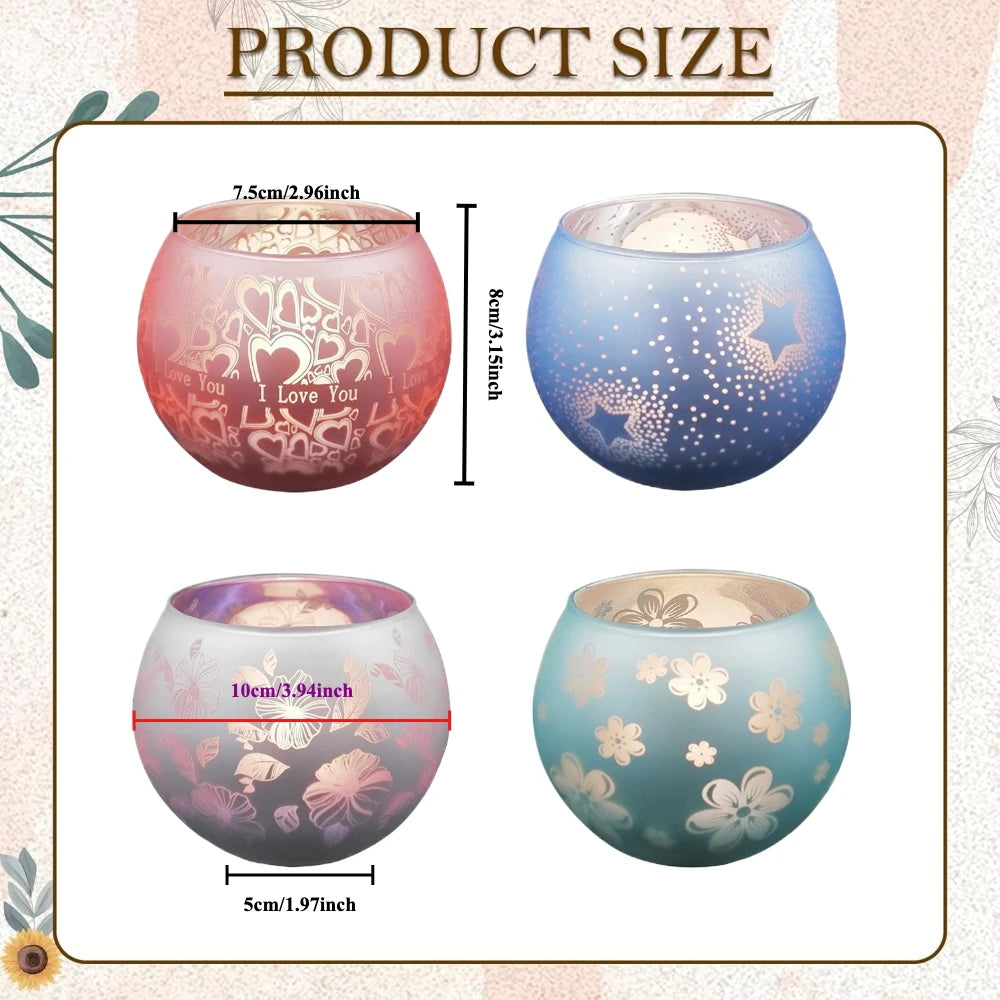 Photophore Étoilé 🎄 Verre Coloré pour Bougie & Déco Noël