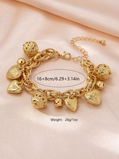 Bracelet Cœur Femme Plaqué Or – Élégant
