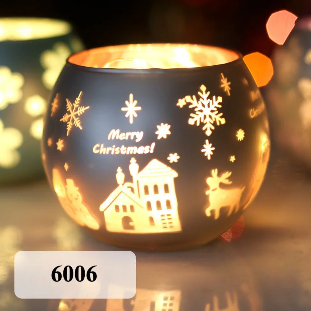 Photophore Étoilé 🎄 Verre Coloré pour Bougie & Déco Noël