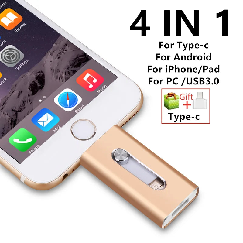 Clé USB 3-en-1 iPhone / Android / PC – Stockage 256Go à 2To