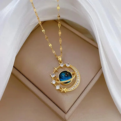Collier Y2K Étoile & Lune – Chaîne Plaqué Or