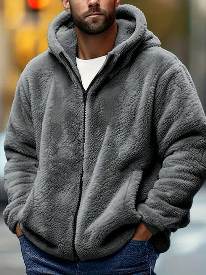 Veste Polaire Homme Zippée à Capuche | Hiver Chaud &Confort