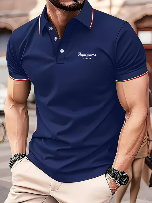 Polo homme imprimé LONDON – Manches courtes été polyester
