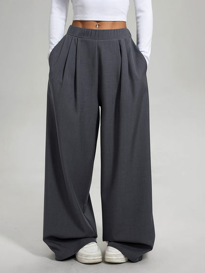 Lot de 2 Pantalons Femme Taille Haute – Coupe Large Confort