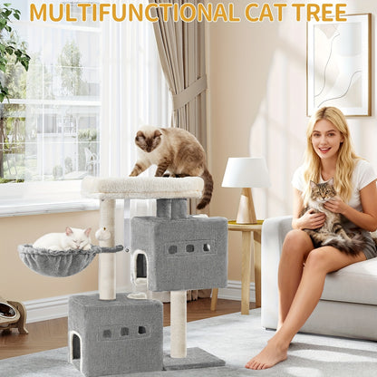 Arbre à Chat 🐾 75 cm Stable avec Griffoir & Caverne Douillette
