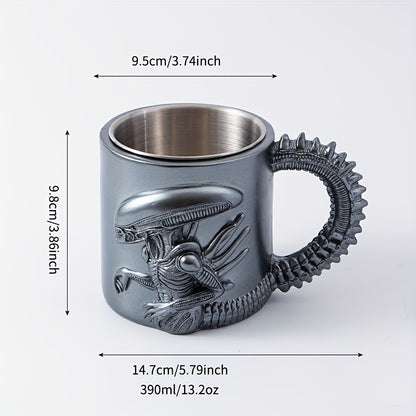 Mug Alien Xenomorph 3D 🛸 – Tasse inox unique pour fans Sci-Fi GTIJARA