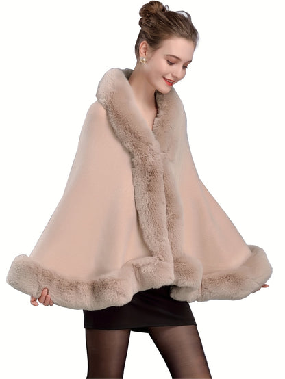 Cape  élégante femme – Fausse fourrure chic & sans manches