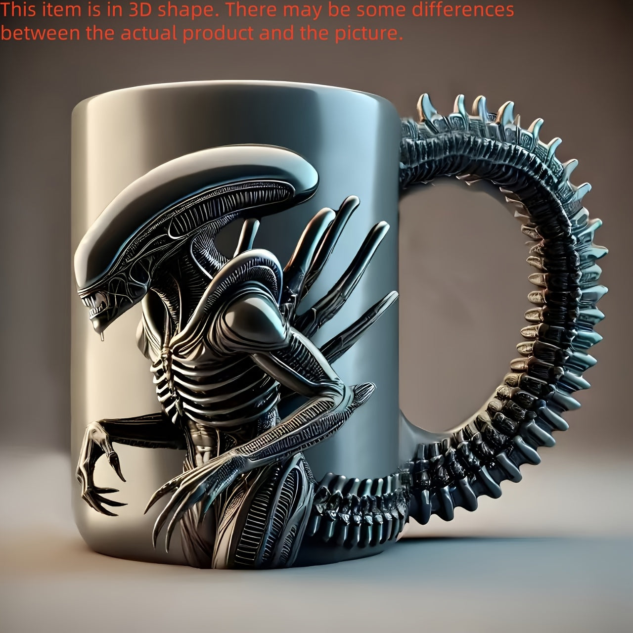 Mug Alien Xenomorph 3D 🛸 – Tasse inox unique pour fans Sci-Fi GTIJARA