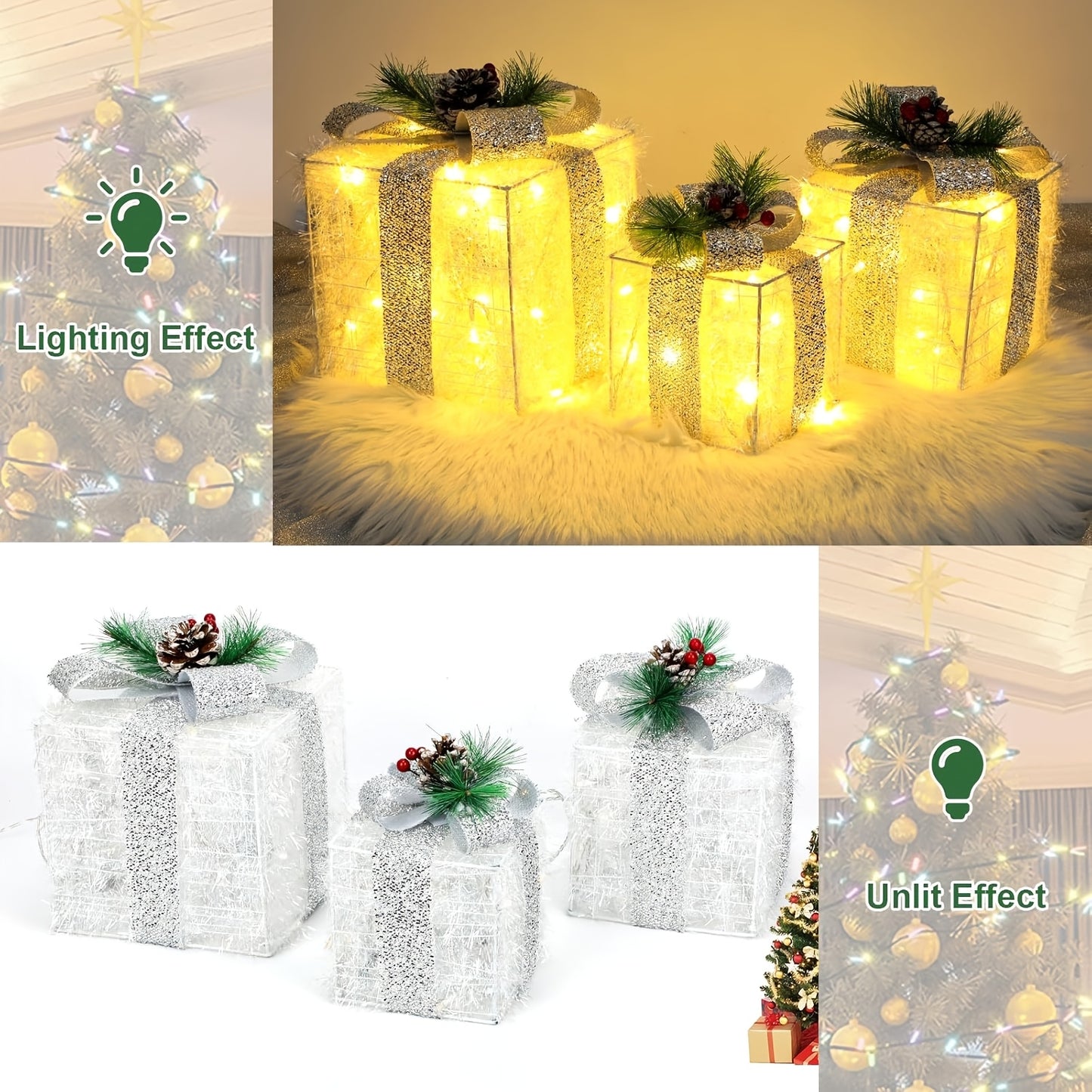 Coffrets lumineux 3-en-1 🎄 LED multicolores & blanc chaud