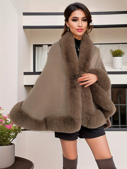 Cape  élégante femme – Fausse fourrure chic & sans manches