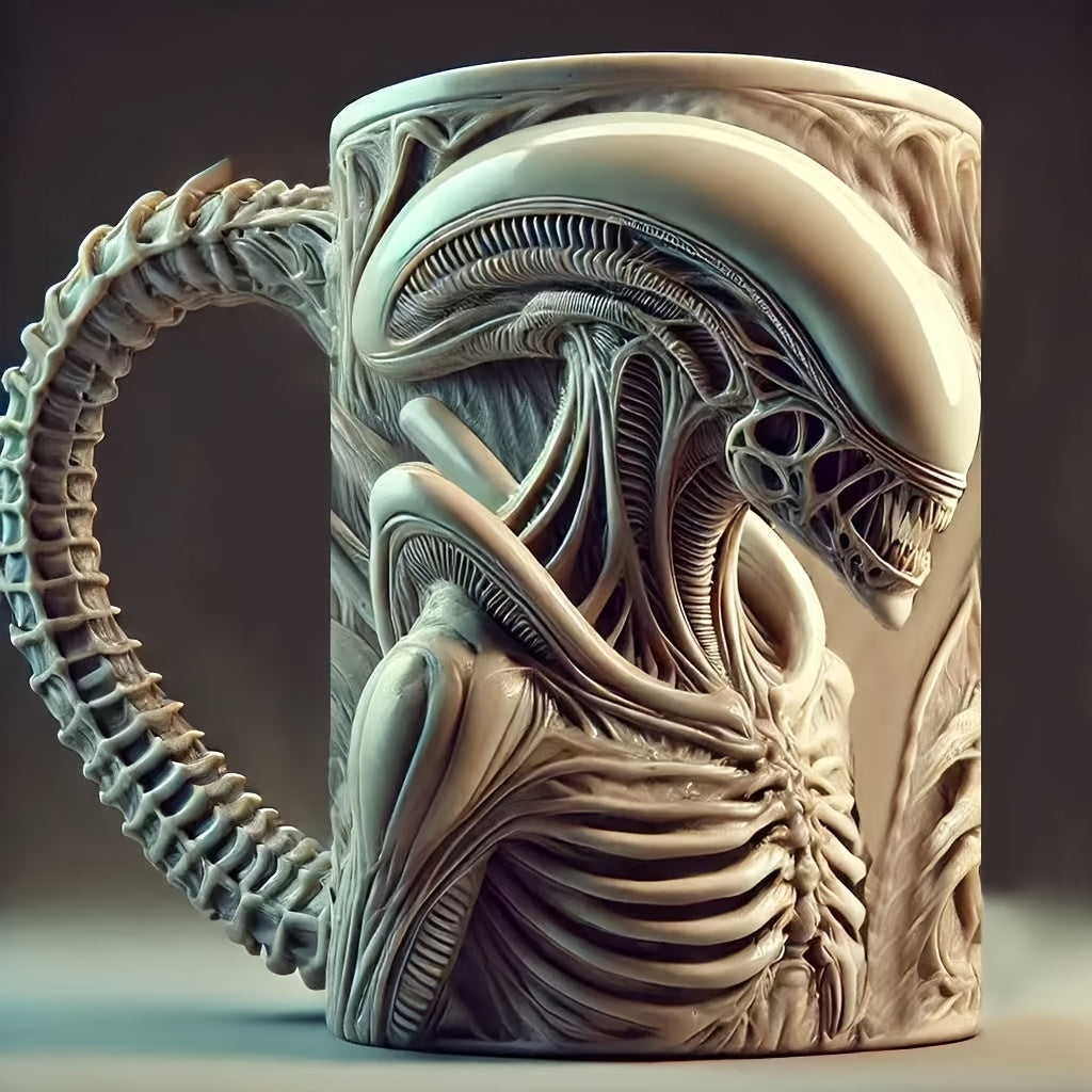 Mug Alien Xenomorph 👽 – Tasse 3D inox & résine futuriste