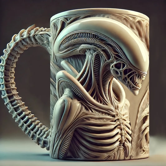 Mug Alien Xenomorph 3D 🛸 – Tasse inox unique pour fans Sci-Fi GTIJARA