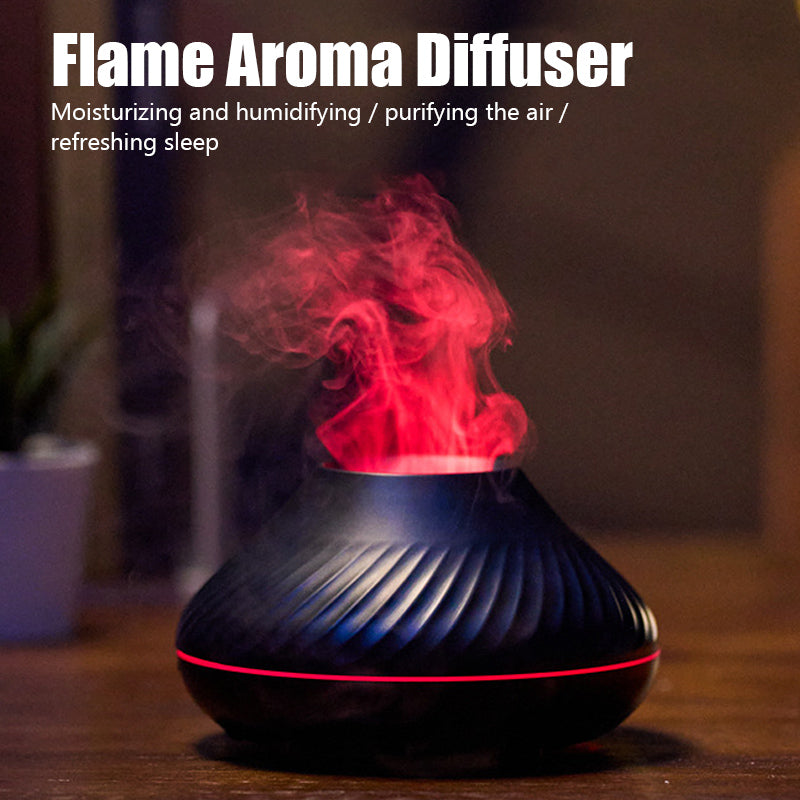 Diffuseur d'arôme volcanique, lampe d'huile essentielle, humidificateur d'air Portable USB avec flamme de couleur, veilleuse, 130ml