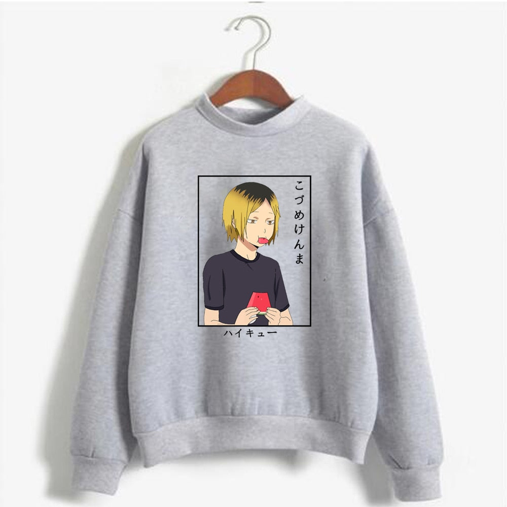 Kawaii Haikyuu Hoodies Hommes Femmes Sweat-shirt à manches longues Kenma Kozume Anime Manga Hoodies Tops Vêtements