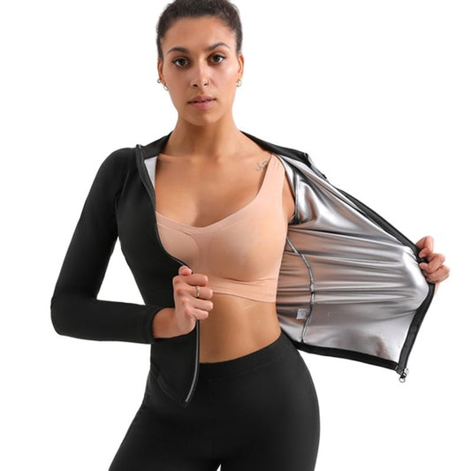 Veste sauna amincissante femme avec manches – Fitness & Sudation