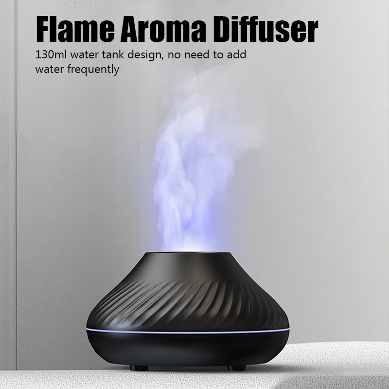 Diffuseur d'arôme volcanique, lampe d'huile essentielle, humidificateur d'air Portable USB avec flamme de couleur, veilleuse, 130ml