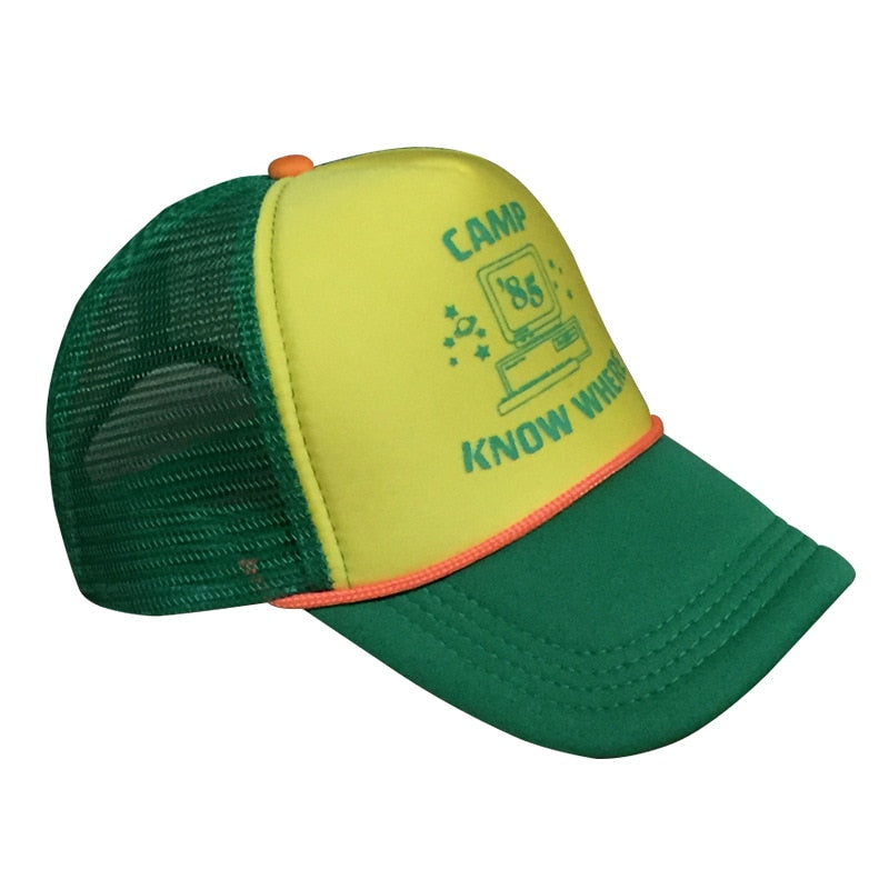 Stranger Things 3 Dustin Casquette New Retro Mesh Trucker Cosplay Camp Know Where gorra graciosa ajustable pour enfants et adultes