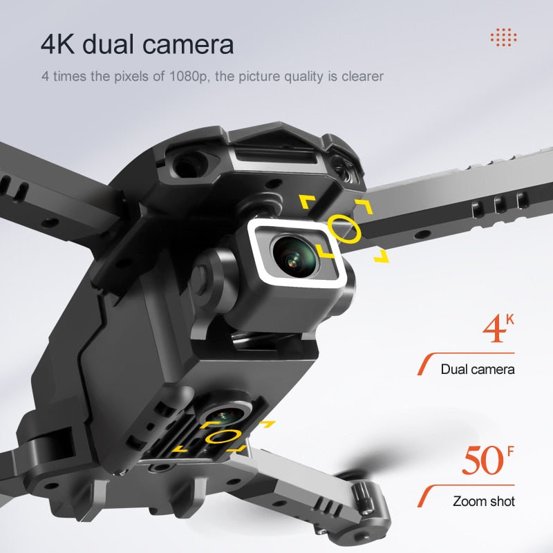 Mini Drone S128 avec caméra HD double 4K, triple face pour éviter les obstacles, pression de l'air, hauteur fixe