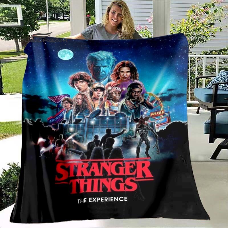 Couverture Stranger Things en  Flanelle Duveteux Polaire Couverture Enfants et Adulte ,Canapé Voyage Camping