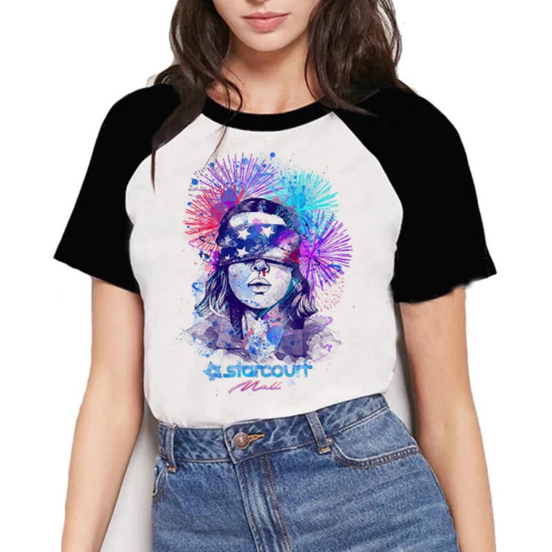 T-Shirt Stranger Things Hellfire Saison 4 Manches Courtes pour Femmes,Filles