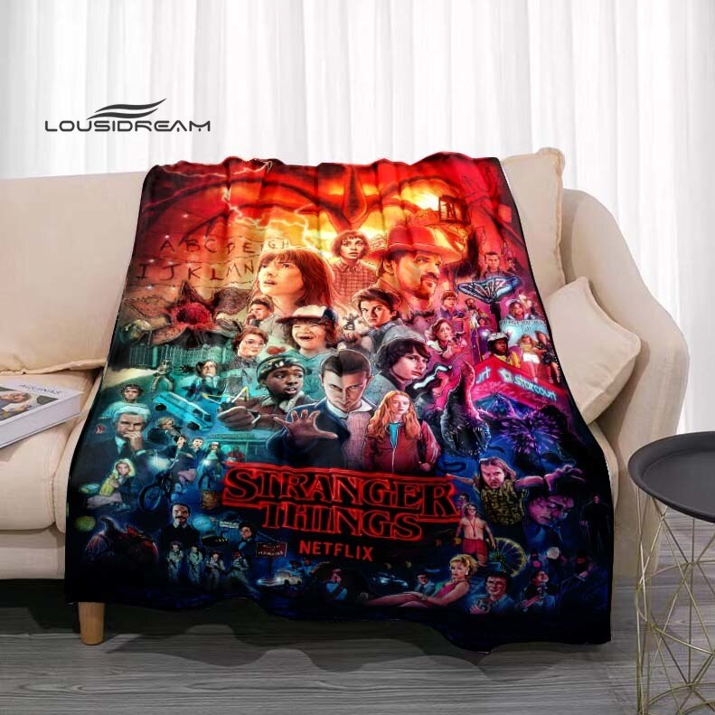 Couverture Stranger Things en  Flanelle Duveteux Polaire Couverture Enfants et Adulte ,Canapé Voyage Camping