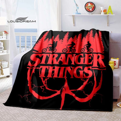 Couverture Stranger Things en  Flanelle Duveteux Polaire Couverture Enfants et Adulte ,Canapé Voyage Camping