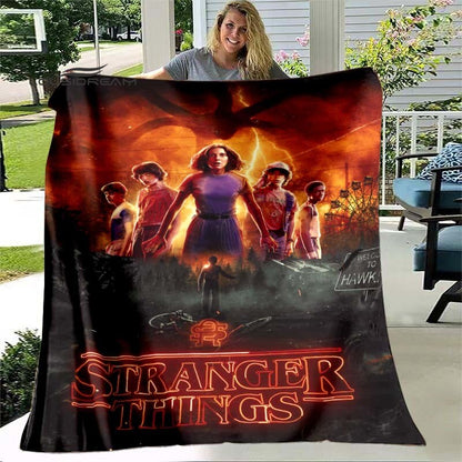 Couverture Stranger Things en  Flanelle Duveteux Polaire Couverture Enfants et Adulte ,Canapé Voyage Camping