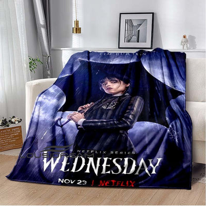 Couverture Serie TV Originale Wednesday ,Famille Addams ,imprimée Couverture confortable